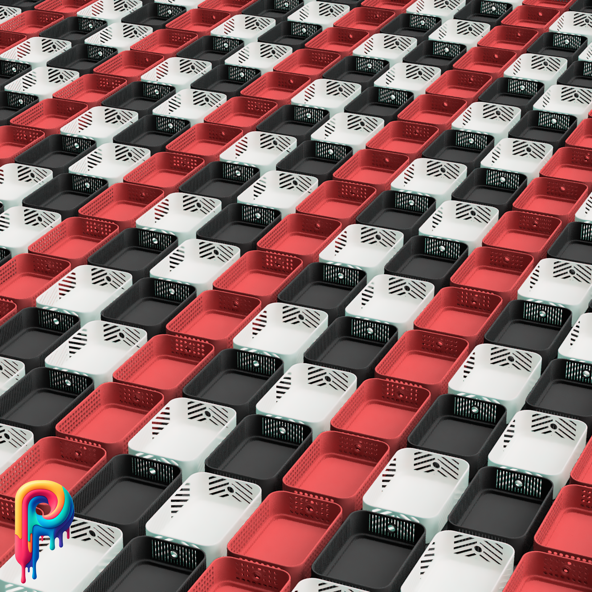 Modular stackable storage crates in bulk